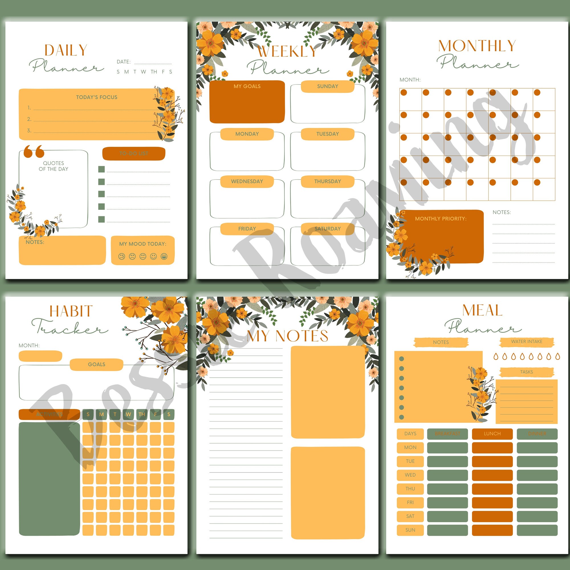 Daily Printable Planner - Autumn Planner - Etsy