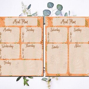 Floral Meal Planner Printable Full 7 Day Planner - Etsy
