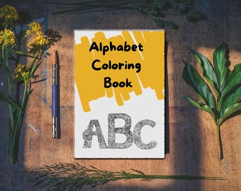 Alphabet Coloring Book For Kids Printable - Instant Download