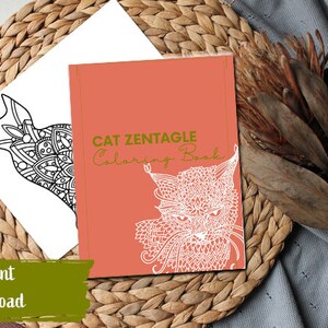 Cat Zentagle Coloring Book - Cat Coloring Book for Adults