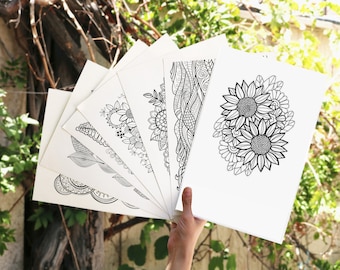 Flower Coloring Pages - Nature Coloring Book for Adults
