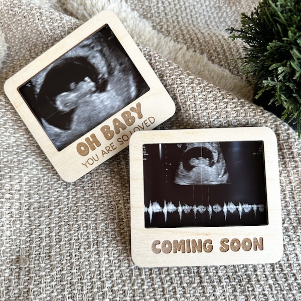 Baby Ultrasound Photo Fridge Magnets Ultrasound Magnet Picture Frame Baby on the Way Rainbow Baby Pregnancy Announcement Personalized Magnet