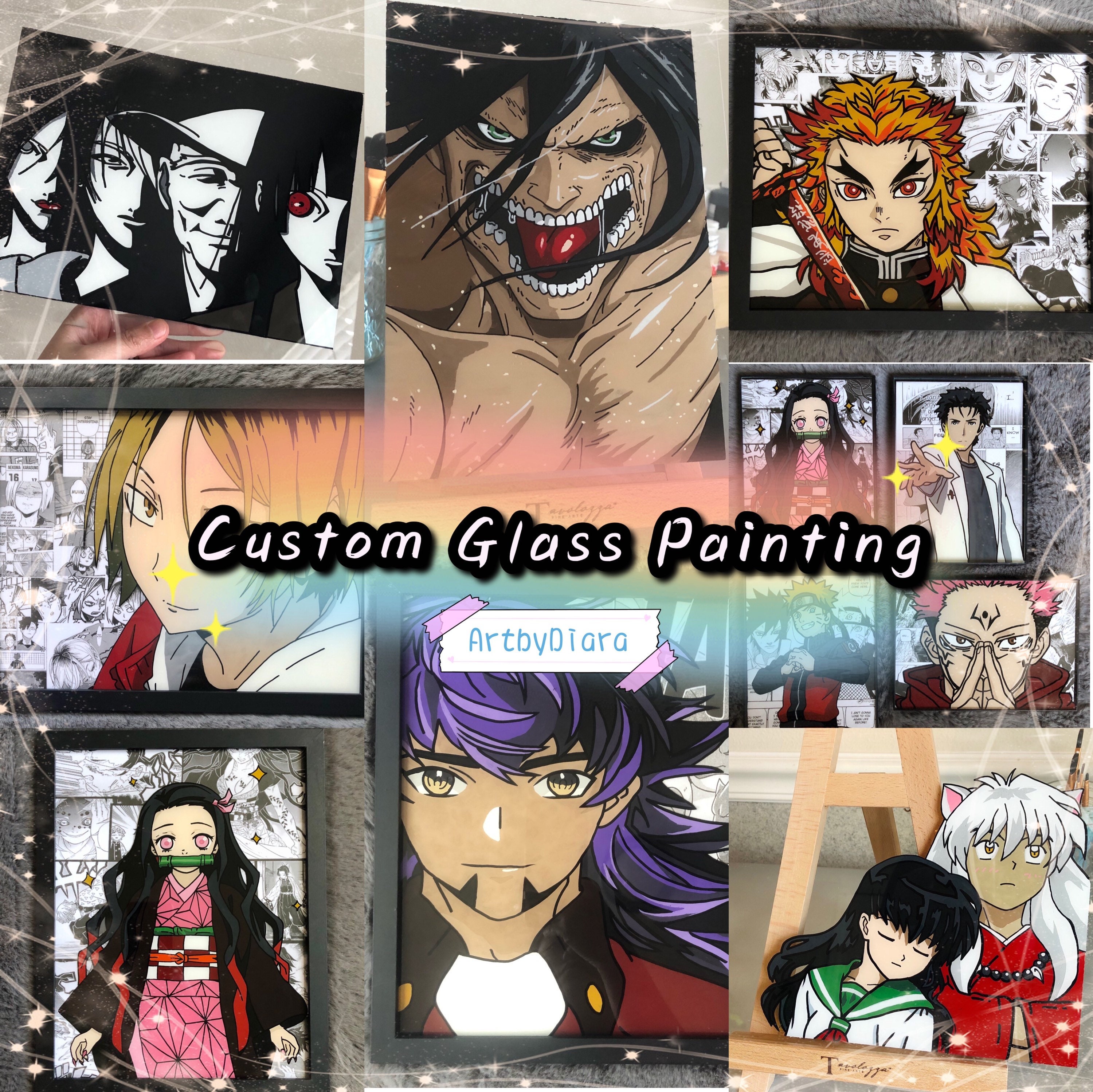 Anime Glass Painting Etsy