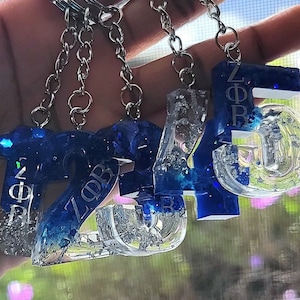Line Number Keychains: Gift, Crossing gift, Club, Sparkle, Sorority, Greeks