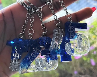 Line Number Keychains: Gift, Crossing gift, Club, Sparkle, Sorority, Greeks
