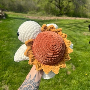 Sunflower turtle plushie - medium sized - super soft sunflower turtle plushie