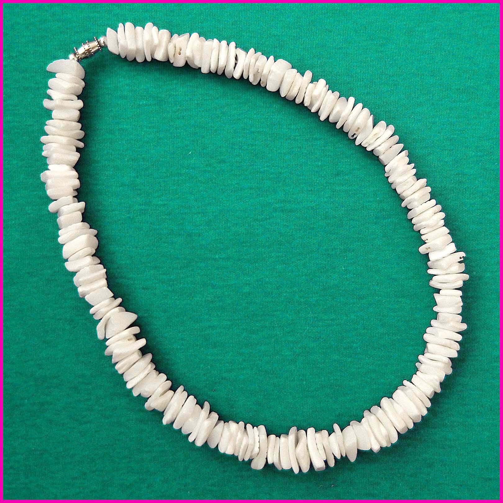 White genuine puka shell necklace Etsy