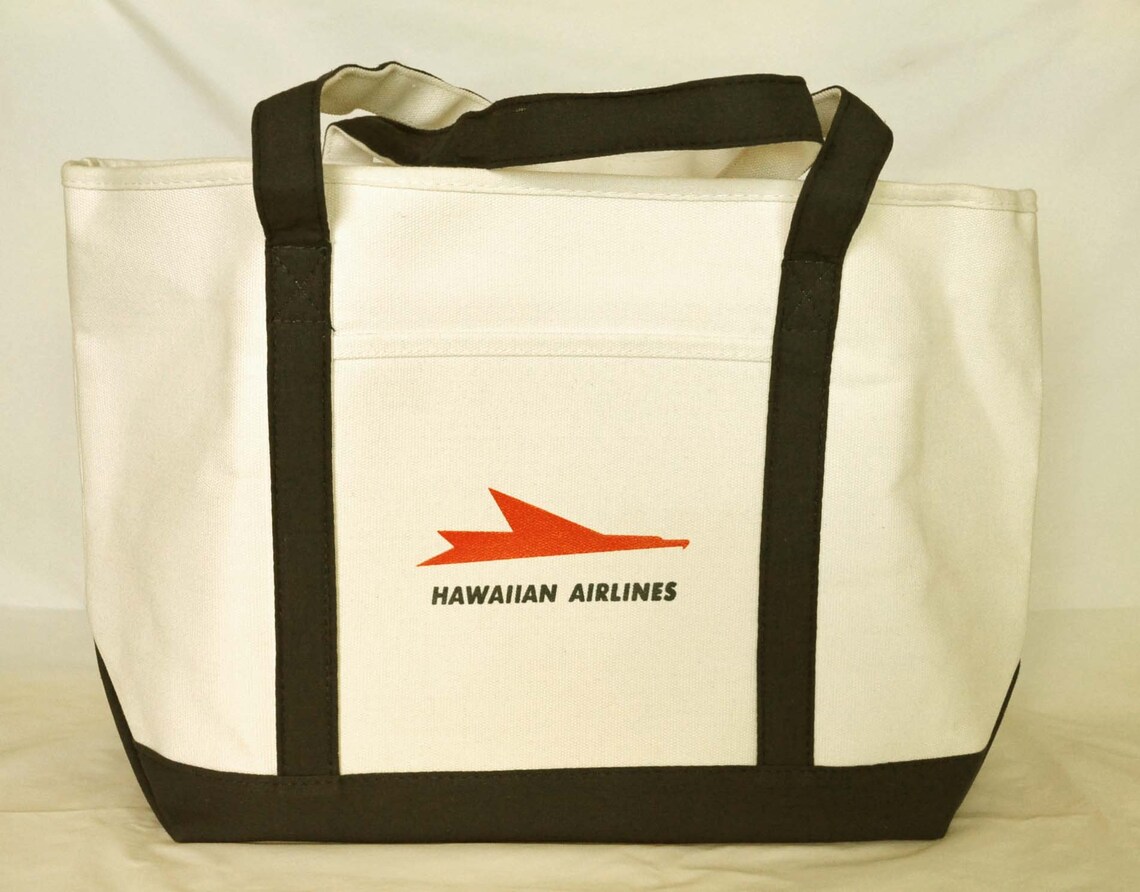 Large Hawaiian airlines tote bag with top zipper Etsy