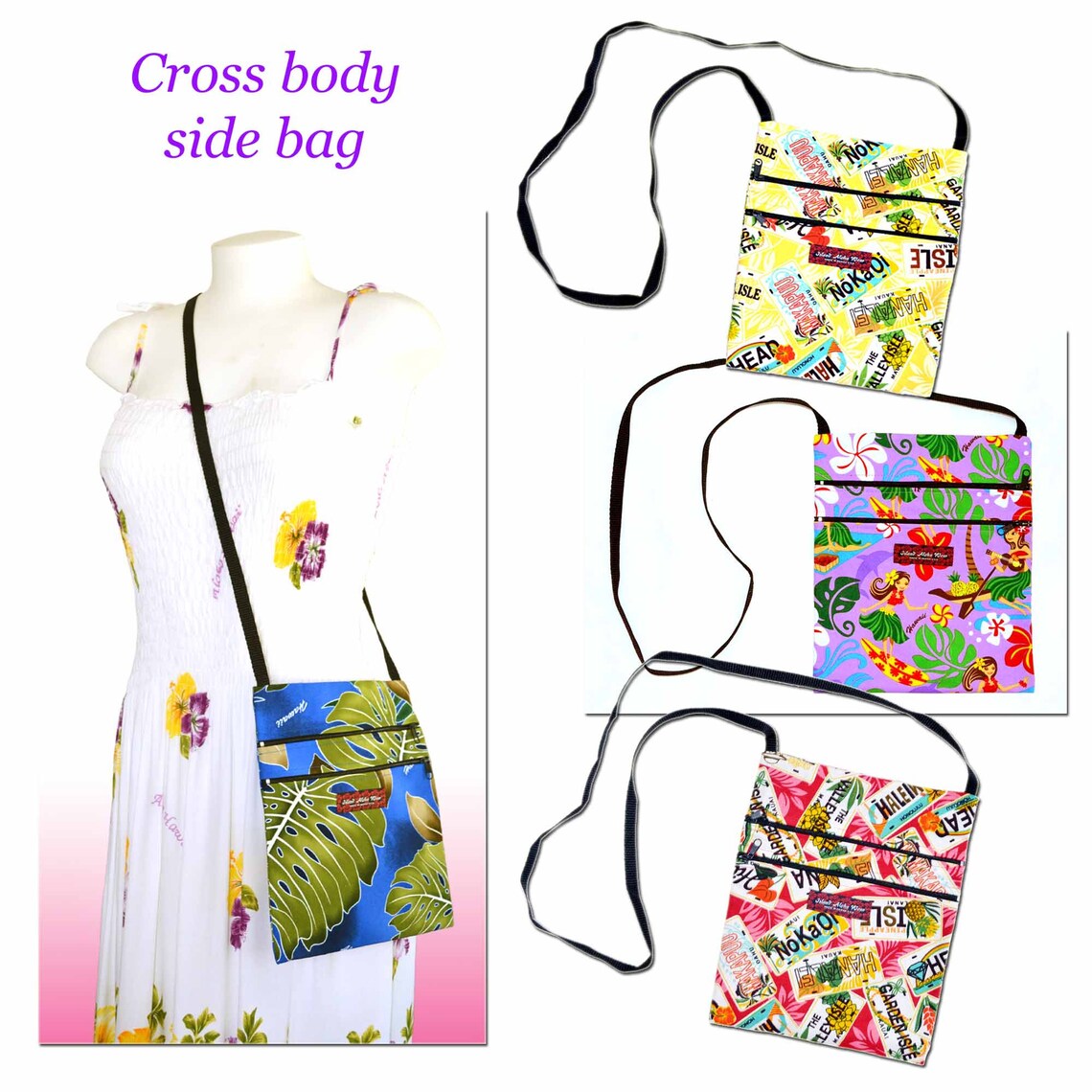 Hawaiian print crossbody side bag Etsy