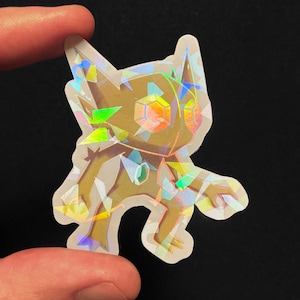 Shiny Ghost Dark Type Cracked Ice Foil Holographic Monster Vinyl Sticker