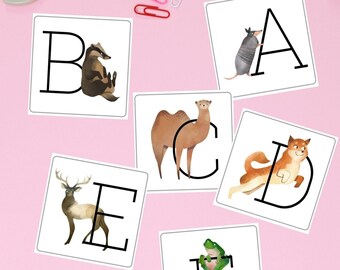 Happy Animal Alphabet Flashcards