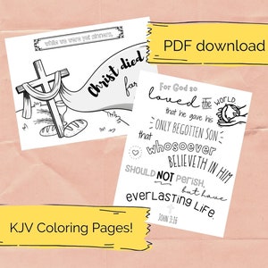 John 3:16 + Romans 5;8 (KJV) Coloring Pages