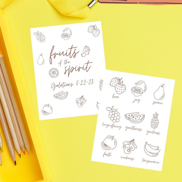 KJV Cute Fruits of the Spirit Coloring Pages