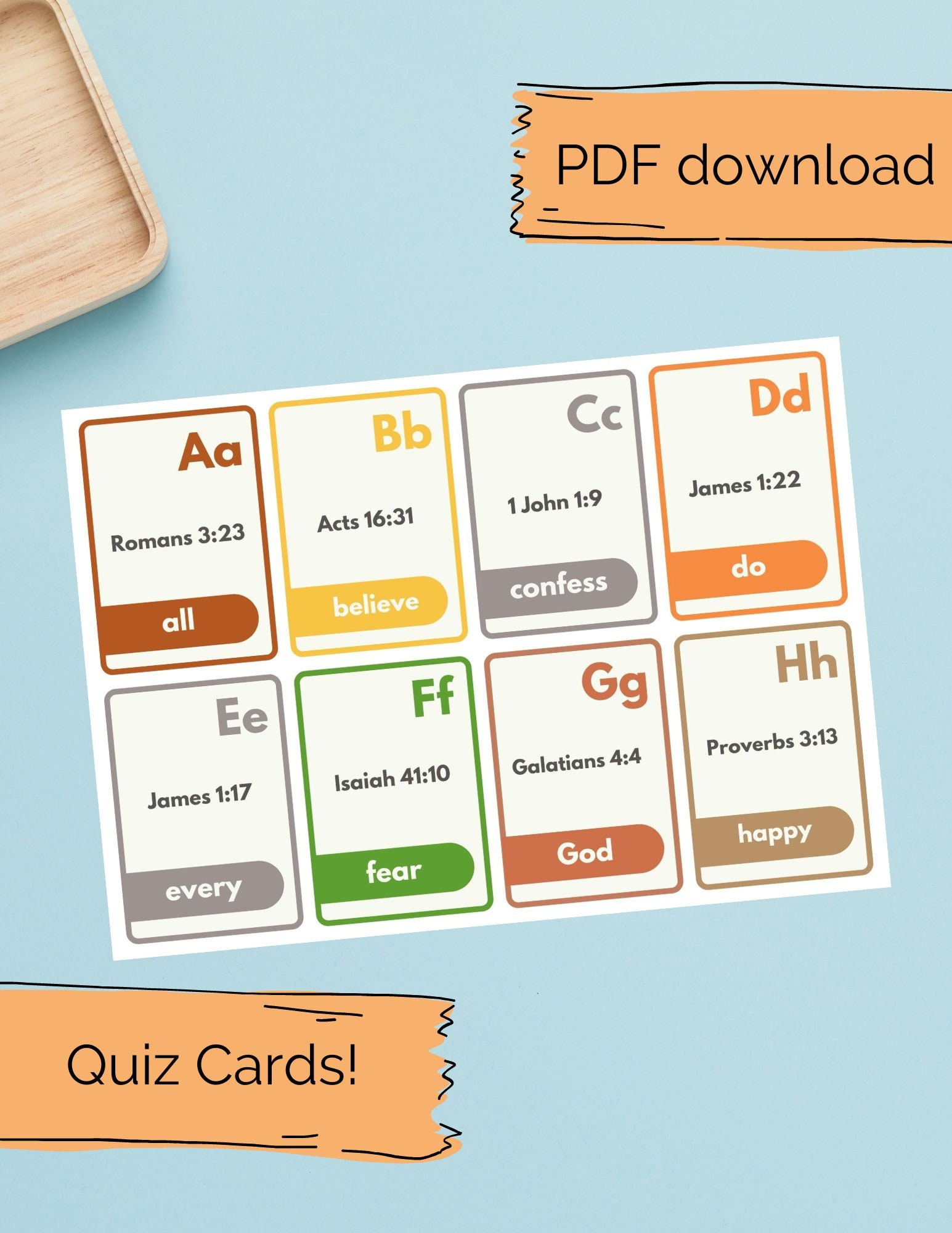 KJV Bible Memory Alphabet Flashcards - Etsy