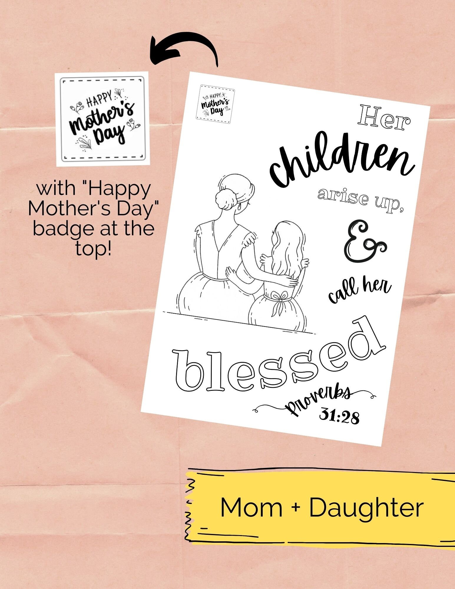 Mother's Day Coloring Pack Download | Proverbs 31:28 (KJV) Coloring ...