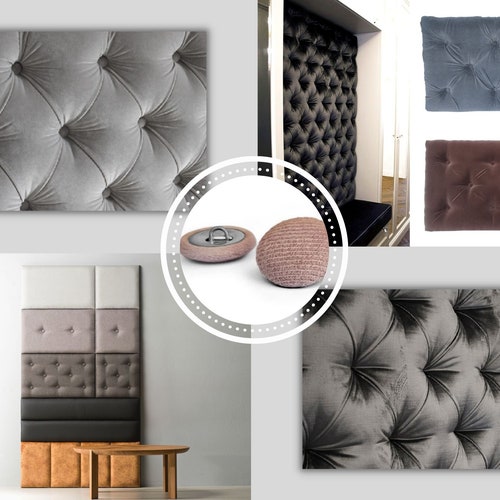 Velvet Upholstery Fabric Buttoned Wall Panel Headboard Padding Etsy UK