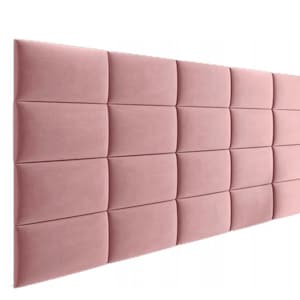 Upholstered Wall Panels Headboard Plush Velvet Velour Blush Pink