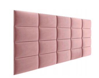 Upholstered Wall Panels Headboard Plush Velvet Velour Blush Pink