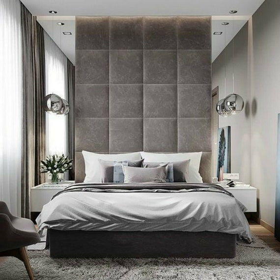 Velvet sale panel headboard