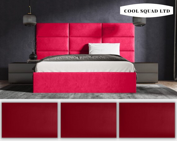 Red king size sale headboard
