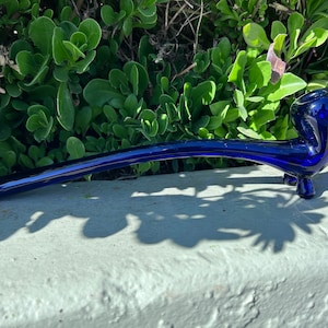 TOBACCO GLASS 11” Blue Cobalt Gandalf Glass Pipe (Handmade)