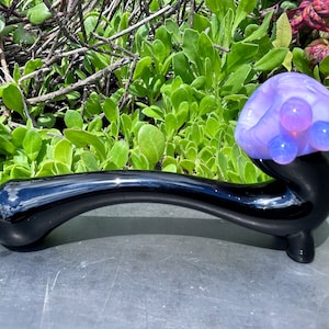 TOBACCO GLASS 6” Lavender Honeycomb Sherlock Glass Pipe. (Handmade)