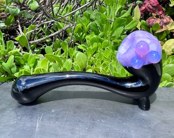 TOBACCO GLASS 6” Lavender Honeycomb Sherlock Glass Pipe. (Handmade)