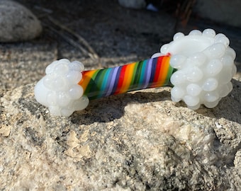 TOBACCO GLASS 4.5” Rainbow Glass Pipe Handmade