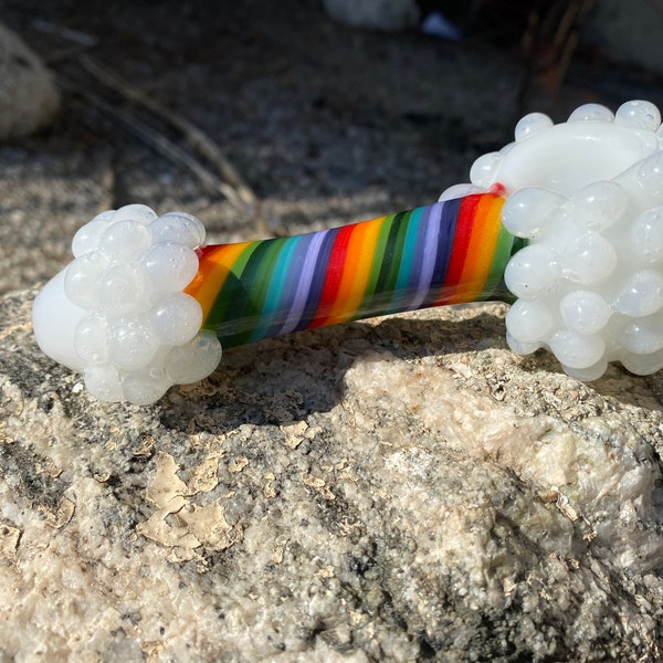 TOBACCO GLASS 4.5” Rainbow Glass Pipe Handmade