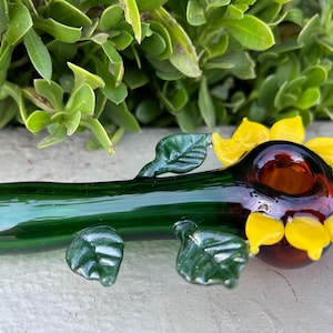 TOBACCO GLASS 5” Sunflower Glass Pipe (Handmade)
