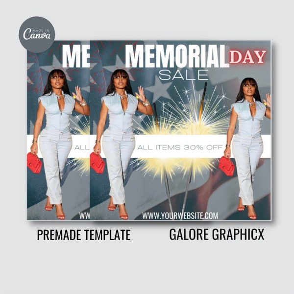 Memorial Day Template, DIY Template, Clothing Template, Boutique Template, Social Media Template