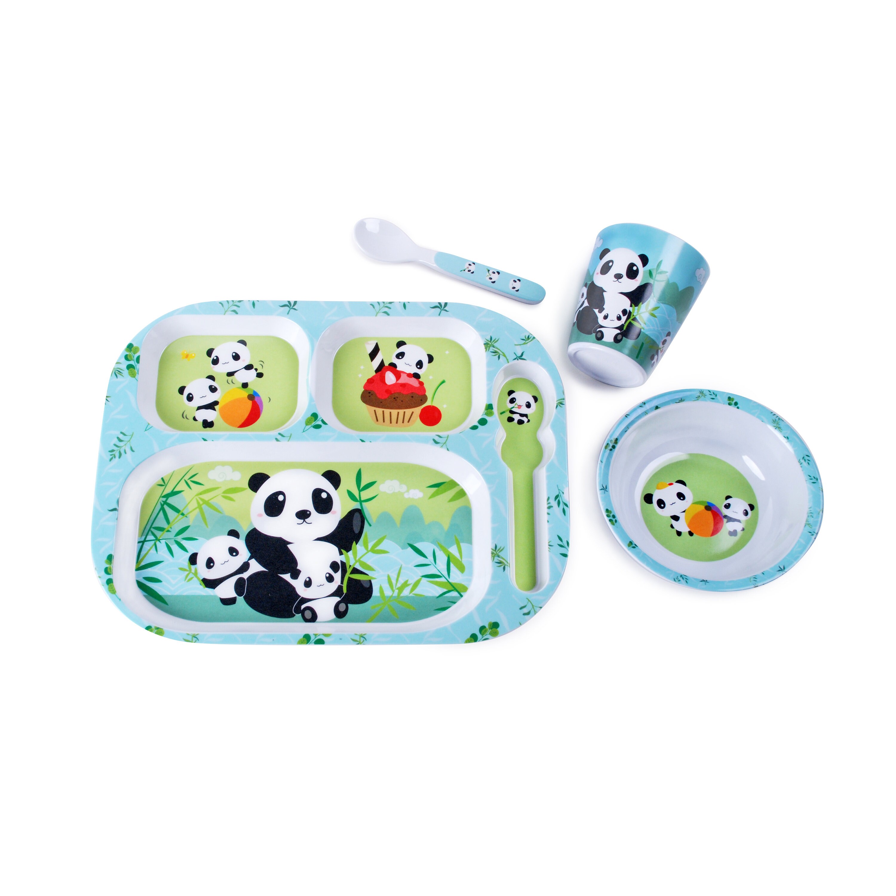 4 Piece Children Melamine Dinnerware Serving Set Sectioned Etsy