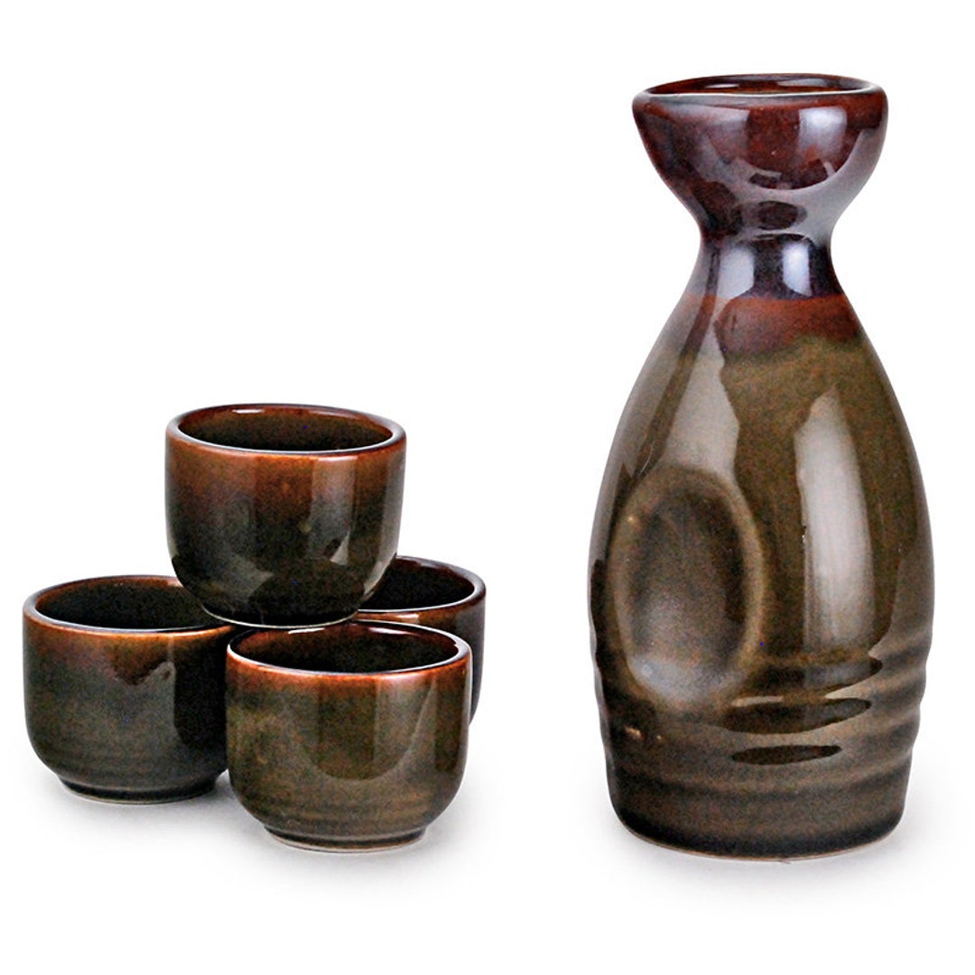 Aazon.co: Hinoaru Collection Reactive Glaze Sake Set Tokkuri 10 Fl