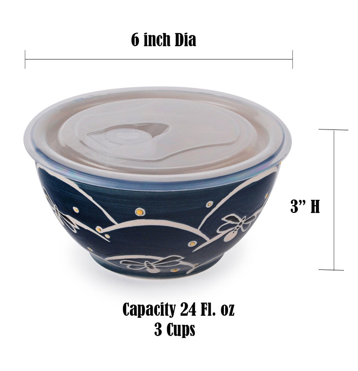 Handpainted Porcelain Microwave Container Bowl With Vented Lid Etsy