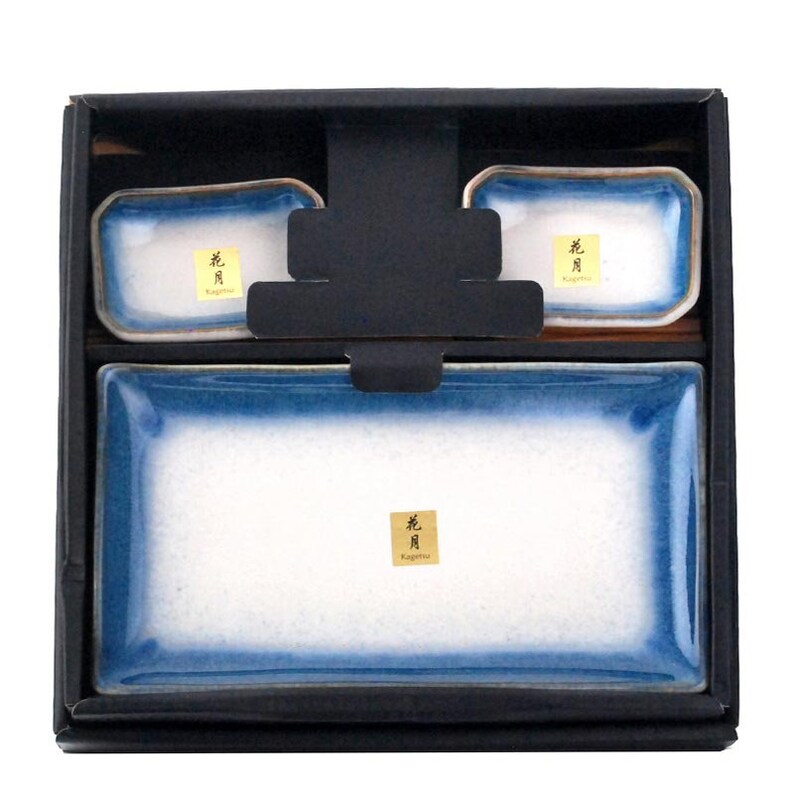 Japanese Sushi Plate Set of 2 With Sushi Plate Sauce Dishes Etsy