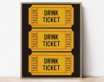printable bar wall art | bar art gallery wall prints | bar cart drink ticket art print | trendy bar decor | drink ticket bar wall art