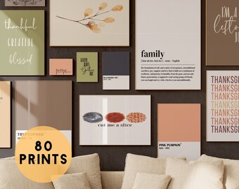 thanksgiving MEGA BUNDLE | printable thanksgiving wall art  | SET of 60 bundle | thanksgiving print | thanksgiving gallery wall art