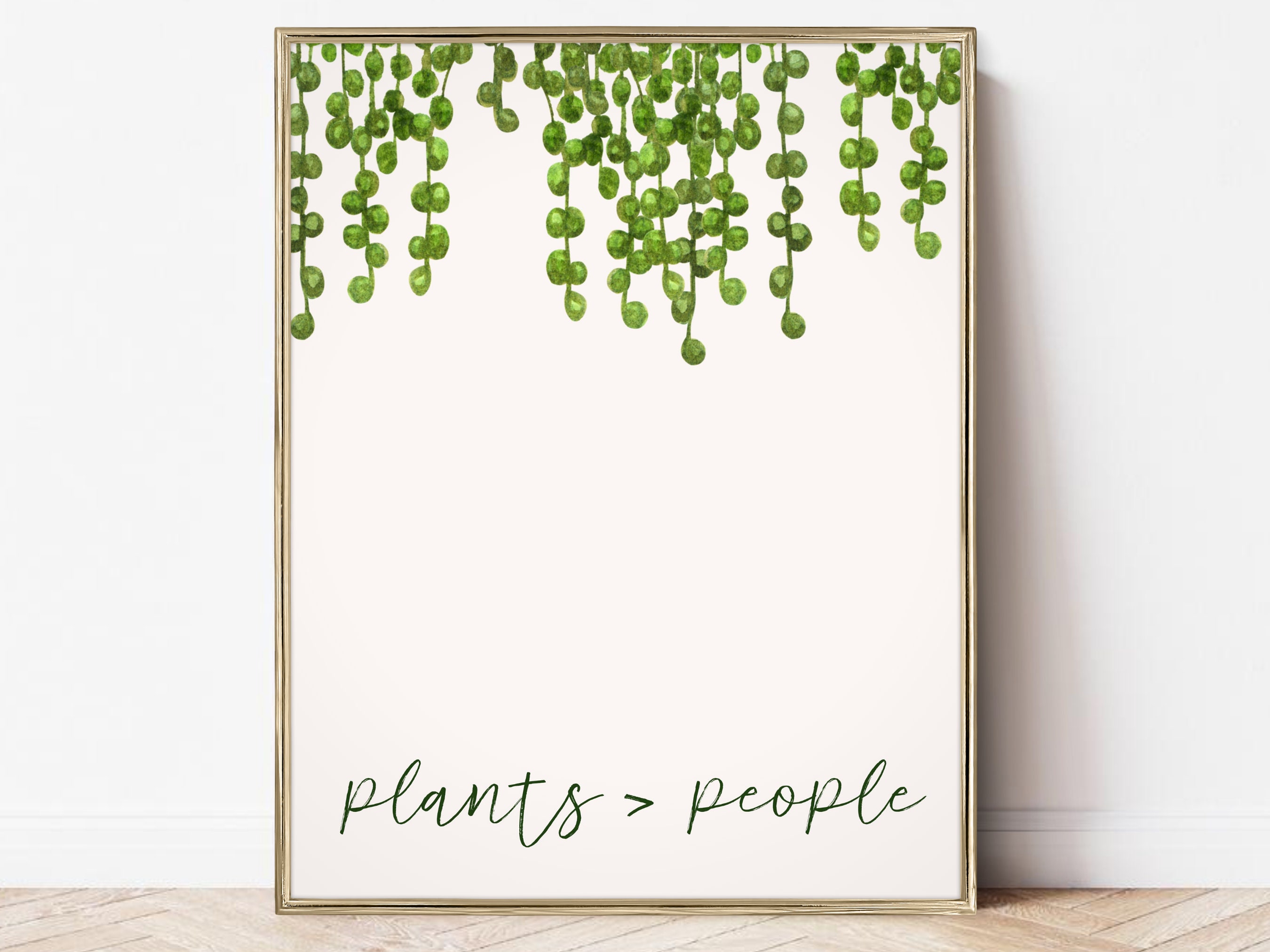 plantas sobre personas imprimible amante de las plantas arte de la pared / cadena de perlas decoración de la pared / cartel de la planta de interior /