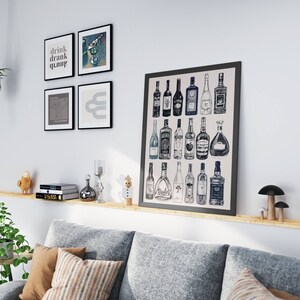 printable home bar wall art prints | SET OF 8 | bar wall art print | bar cart decor | trendy bar accessories | home bar decor | art bundle image 5