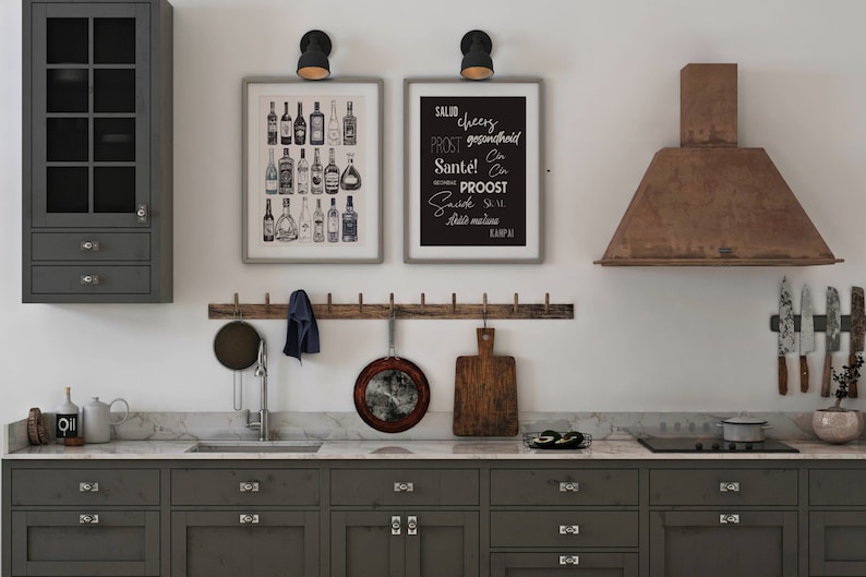 printable home bar wall art prints | SET OF 8 | bar wall art print | bar cart decor | trendy bar accessories | home bar decor | art bundle image 3