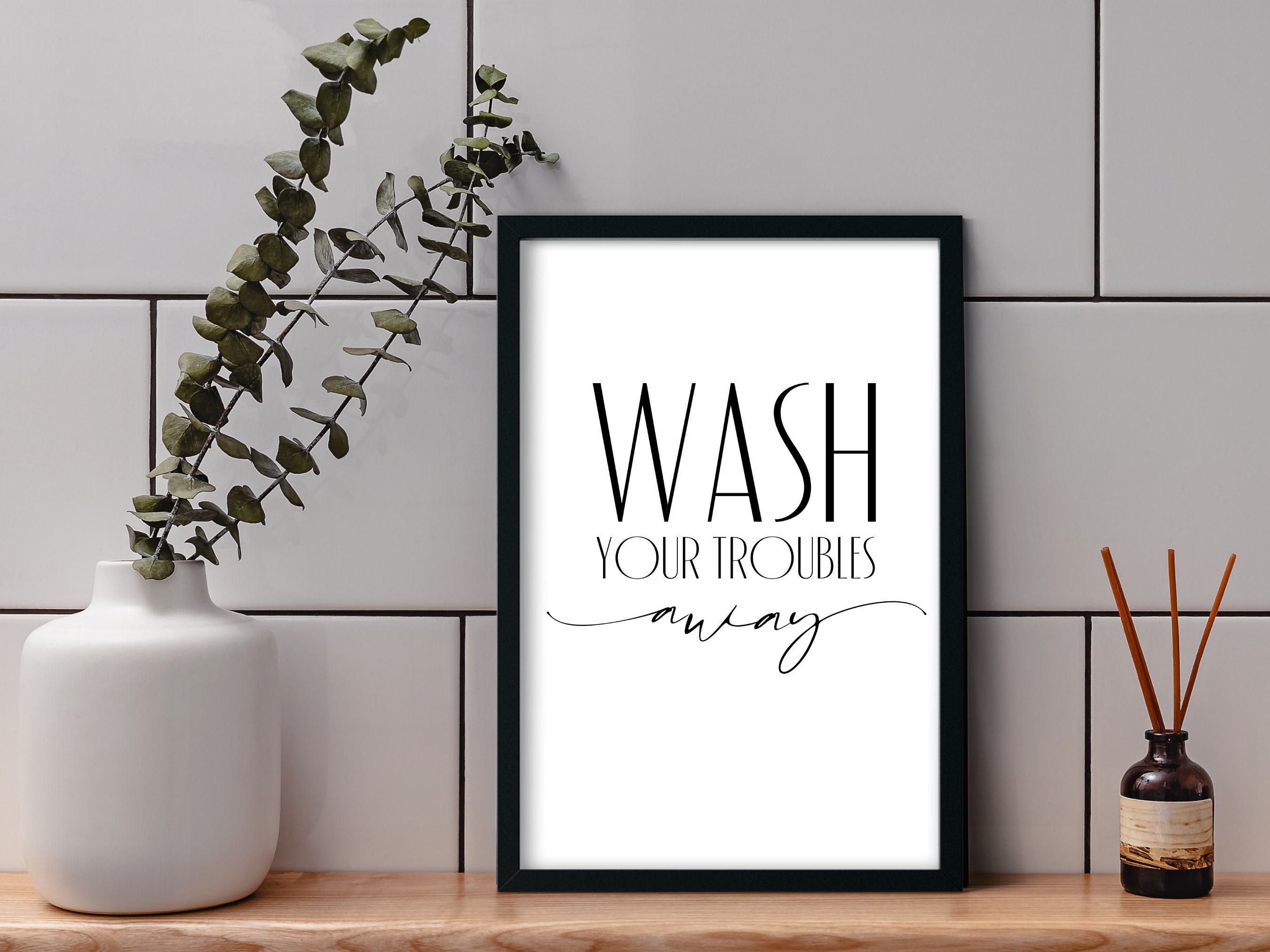 Badezimmer Zitat druckbare Wandkunst waschen Sie Ihre | Etsy