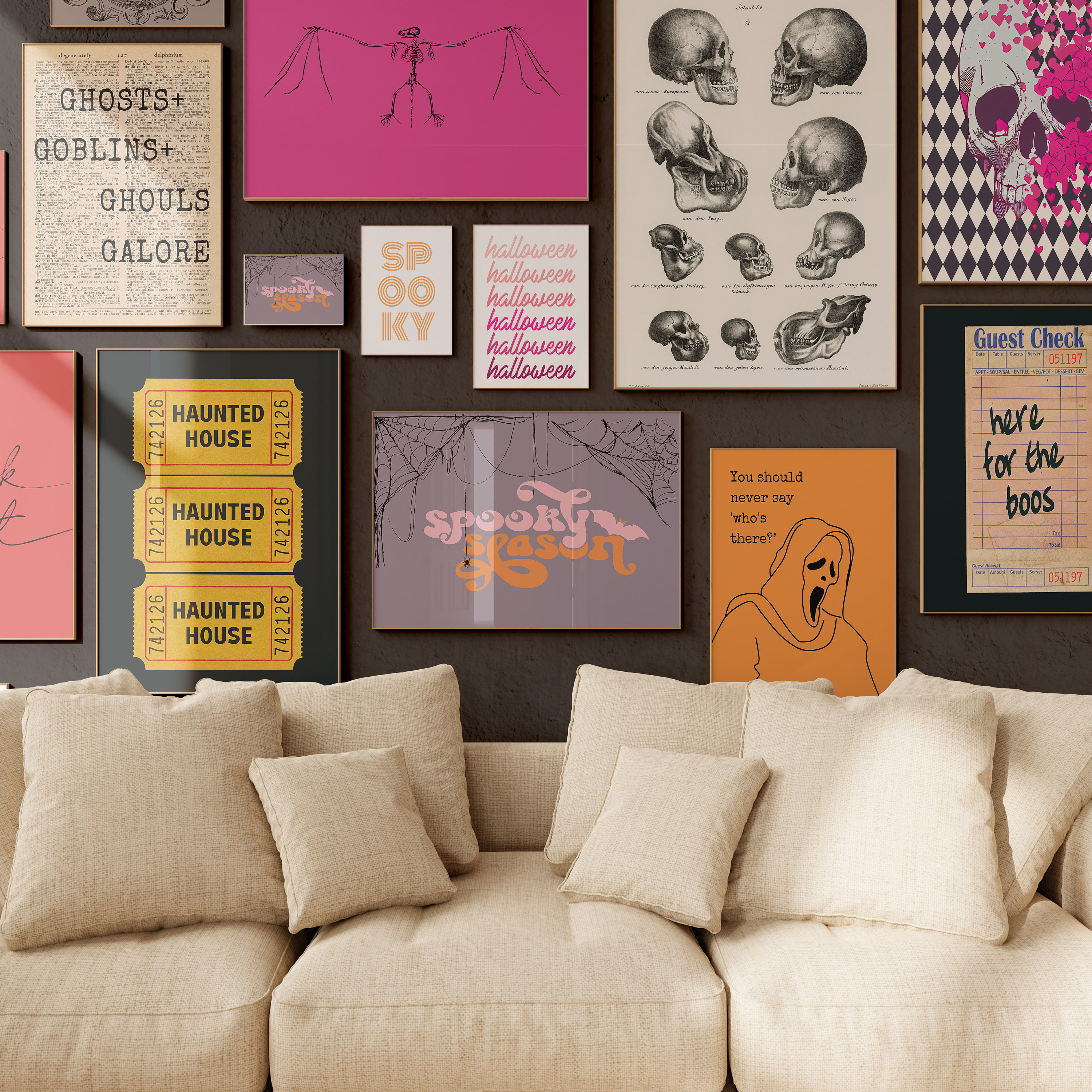 Halloween Gallery Wall SET of 20 Printables | Halloween Wall Art Bundle ...