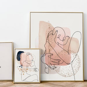 Printable Woman Line Art | Feminine Line Art Wall Art | Set of 3 Wall ...