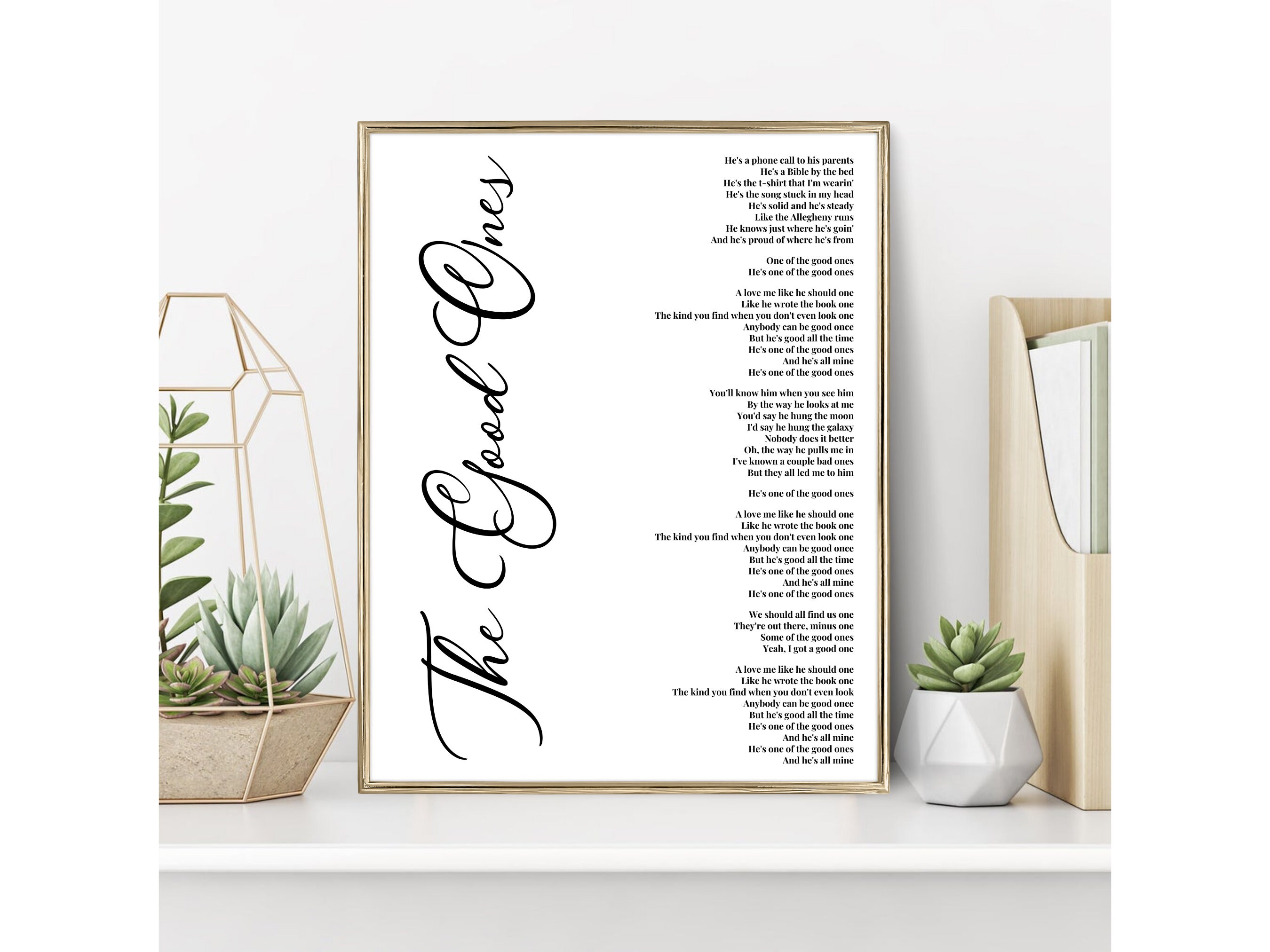 One of the Good Ones Song Lyric Printable Wall Art Digital Etsy