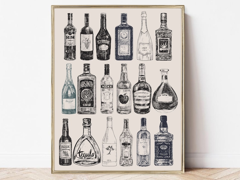 Printable Bar Wall Art Bar Art Gallery Wall Prints Bar Etsy