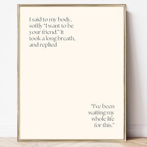 printable love your body wall art | body positivity poster | positive self art print | digital art download | self love affirmation