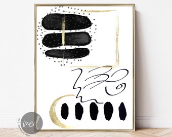 abstract wall art prints | minimalist wall decor | printable abstract art | neutral wall art | black and white art | digital download