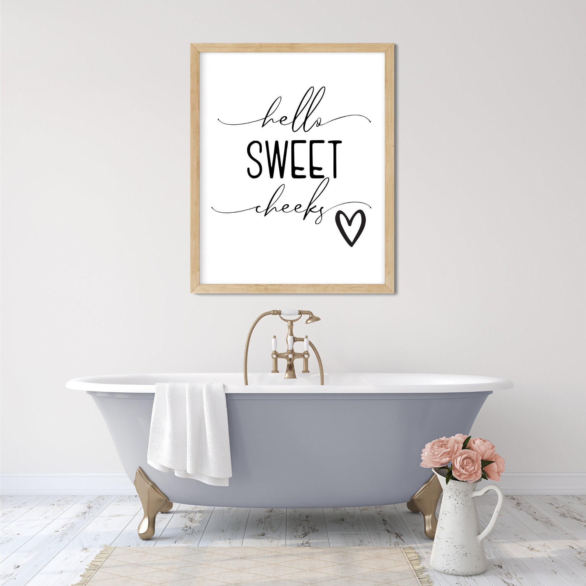Badezimmer Zitat druckbare Wandkunst Hallo süße Wangen Etsy