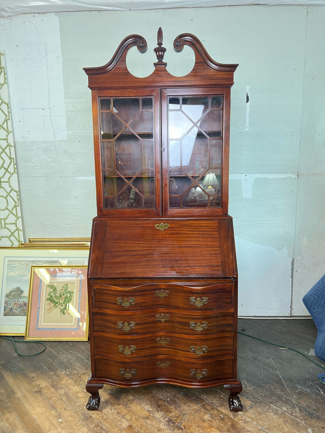 Mahogany Secretary Desk by Maddox Colonial Reproductions of Etsy