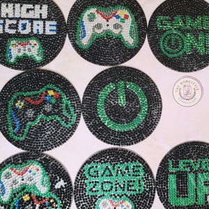 GAMER diamond embellished coaster set